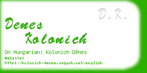 denes kolonich business card